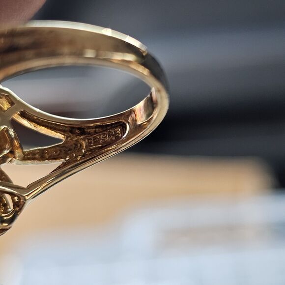 FELICIA DESIGNS FD Gold Technibond Multi Gemstone Filigree 925 Ring 6 - Picture 7 of 10